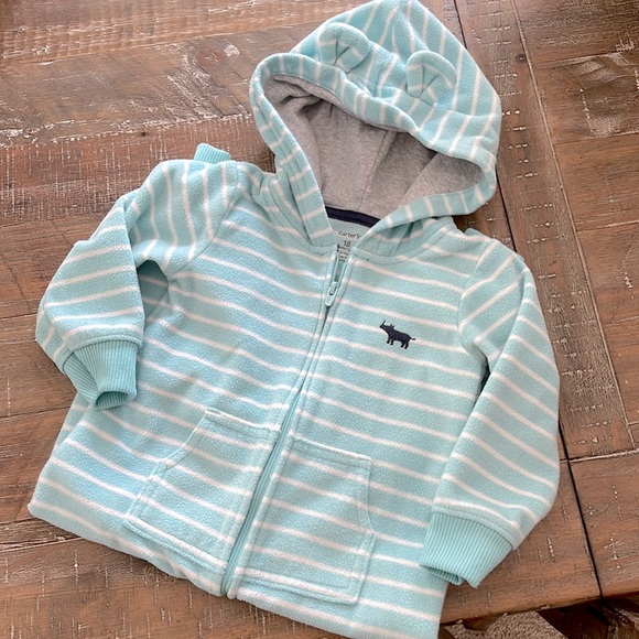 Carters Fleece Zip Up Jumpsuit - Picture 1 of 3